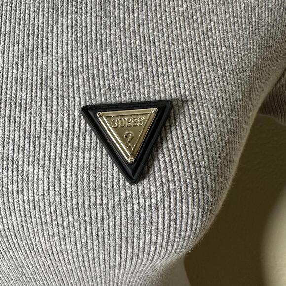 Guess Ribbed Logo Tee Slim Fit Heather Gray - Picture 4 of 6